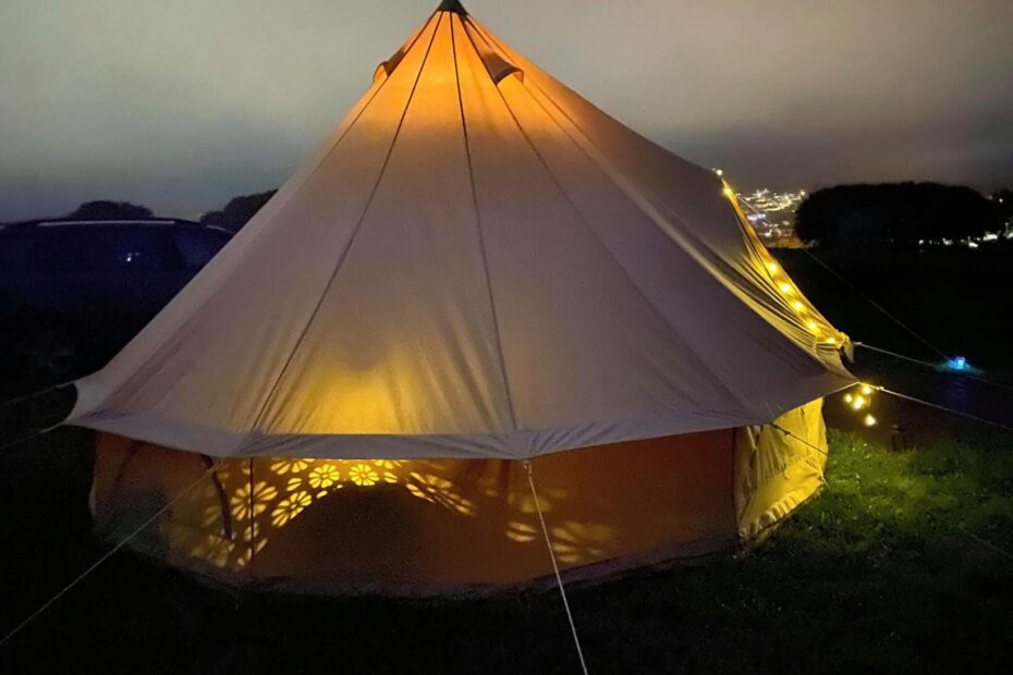 Guests camping set up