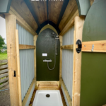 Warm shower cubicle